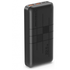 повербанк 20000 mAh, 2 USB выхода, заряд через MicroUSB/Type-C, индикатор заряда, черный