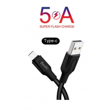 кабель для заряджання Avantis  USB - Type-C, 1,2м, 5.0А  білий, круглий силіконове обплет. QC Super