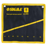 чохол для гайкових ключів 8 кишень 6, 8, 10, 12, 13, 14, 17, 19 пласт. замки, двійн. тканина, ремені