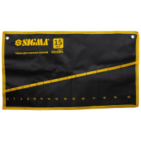 чохол для гайкових ключів 15 кишень 6-19, 22 пласт. замки, двійн. тканина, ремені