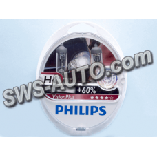 лампа H4 12V 60/55 (43) PHILIPS Vision Plus +60% (2шт)