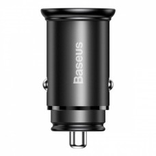 зарядний пристрій від прикур. Baseus  1USB + 1 USB Type-C VOOC  5.0А QC (30W), чорний Євро