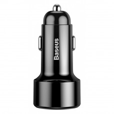 зарядка от прикуривателя Baseus  1USB + 1 USB Type-C PPS  6.0А QC (45W), черный, LED дисплей, Евро