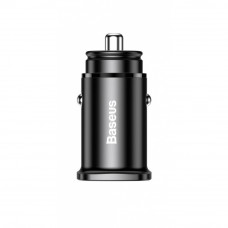 зарядка от прикуривателя Baseus  1USB + 1 USB Type-C PPS  3.0А QC (30W), черный, Евро