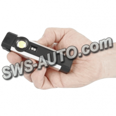 ліхтар інспекційний багатофункціональний 1+1 LED 3W + UF, АКБ, 2 магніта, зачіп, USB заряд