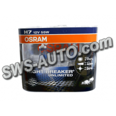 лампа H7 12V 55 W OSRAM Night Breaker Unlimited+110% (2шт)*****