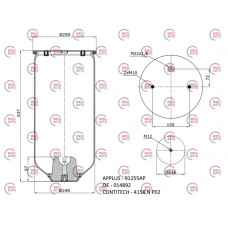 пневмобалон прицепа SCHMITZ CARGOBULL  (APLUS)  CONTI (4158 N P02)