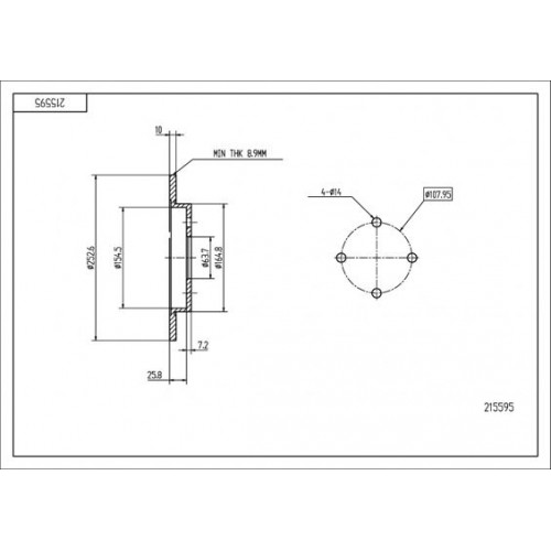 Диск гальмівний зад. Ford Sierra, Scorpio, Focus (d253x10mm)  (HART)