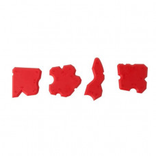 шпатель резиновый набор 4 шт "фигурные" (футляр) красные Intertool
