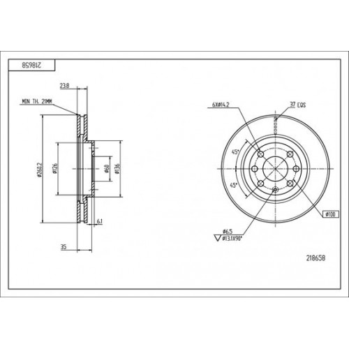 диск тормозной пер. Opel Combo, Corsa, Meriva 02->  (d260x24mm)  (HART)