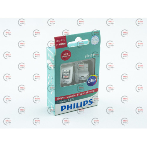 Лампа светодиодная БЦ 12-21 RED Led Ultinon PHILIPS (2шт)