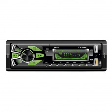 магнитола Cyclone MP-1027 FM/USB+USB для зарядки 2А/microSD/AUX/MP3/WMA/BT/мультиколор/Car Radio