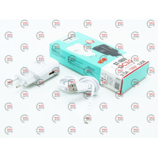 зарядка от cети 220В на  USB 2.1A + кабель USB -  iPhone, белая