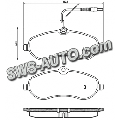 колодки гальмівні передні Fiat Scudo-Peugeot Expert 07-> з датч.  (Dafmi Intelli)