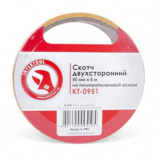 скотч 2-х сторонній поліпропіленова основа 5м х 50мм, жовтий Intertool