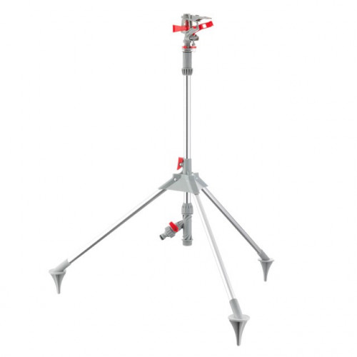 дождеватель пульсирующий с полной/частичной зоной полива на треноге, полив до 16 м, под шланг 1/2"