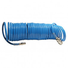 шланг спиральный ВОЗДУШНЫЙ полиуретан  8х5,5 мм (син.) с быстросъемами 10м