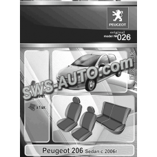 чохли салону Peugeot 206 Sedan з 2006 р  "на замовлення"