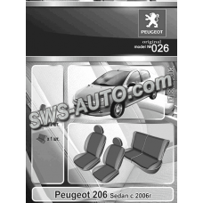 чехлы салона Peugeot 206 Sedan с 2006 г  "под заказ"