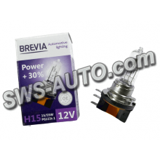 лампа H15 12V 15/55W BREVIA Power+30%