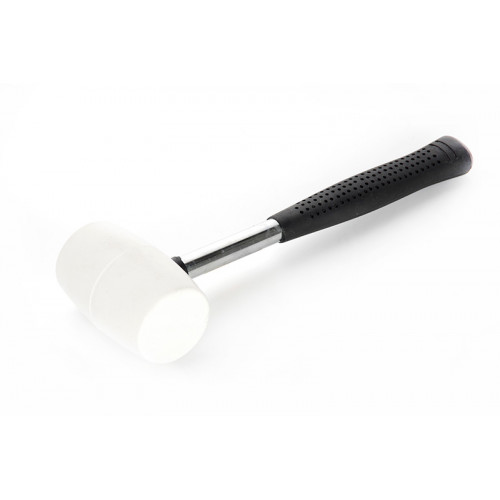киянка резинова  450г, 65мм біла резина, металева гумова ручка