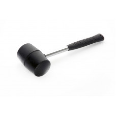 киянка резиновая  340г, 55мм черная резина, металлическая обрезин. ручка