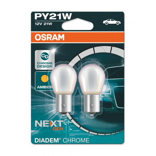 лампа  A 12V 21W Osram DC матовая смещен.цоколь (2шт)