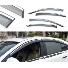 ветровик Honda CR-V 2006–2012 (скотч) TopVisor  c хром молдингом