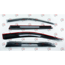 ветровик JEEP Cherokee (KL) 2013-2018  (скотч) TopVisor  c хром молдингом