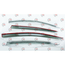ветровик Volkswagen Passat B6/B7 сед 2005-2014 (скотч) TopVisor  c хром молдингом