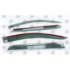 ветровик Audi Q7 2015-2020 (скотч) TopVisor  c хром молдингом