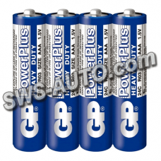 батарейка  AA  солевая 1.5V пальчик GP PowerPlus 4шт  пленка