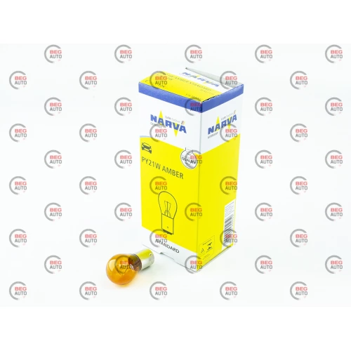 лампа  A 12V 21W NARVA Yellow смещен.цоколь
