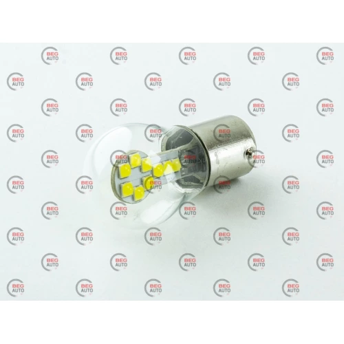 Лампа светодиодная А 12-21 WHITE  18 SMD 3030 в стеклянной колбе