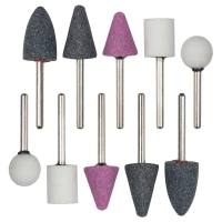 каміння шліфувальне набір  10шт, d осі 3,2 мм (блістер)