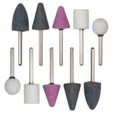 камни шлифовальные набор  10шт, d оси 3,2 мм (блистер)