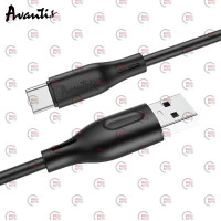 кабель для зарядки Avantis  USB - Type-C,  2м, 3,0А  черный, круглый силиконовая оплетка QC