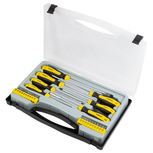 набор отверток 7 шт магнитные: шлиц 3,4,6,6мм; крест 5,6мм Sigma + 20 бит (кейс)