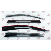 вітровик JEEP Cherokee (KL) 2013-2018  (скотч) TopVisor  з хром. молдингом
