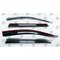 ветровик JEEP Cherokee (KL) 2013-2018  (скотч) TopVisor  c хром молдингом