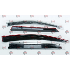 ветровик Subaru Outback/Legasy 2015->  (скотч) TopVisor  c хром молдингом
