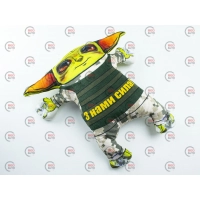 сувенір на скло "Кіт на присосках" патріот "Майстер Йода ЗСУ"