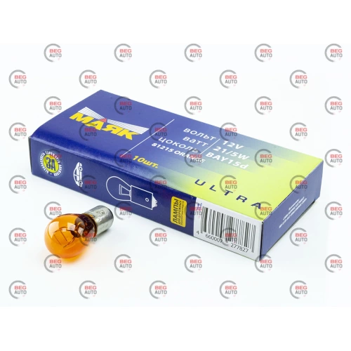 лампа  A 12V 21+5W Маяк Orange