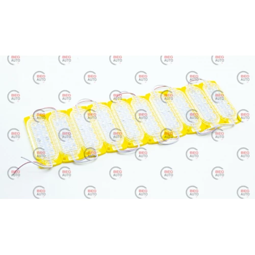 Модуль світлодіодний 12V Жовтий 12 SMD 2835 12D 2,4W Лінза (10шт)