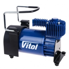 компресор Vitol  10атм/50л/23А/5м шланг спіраль з манометром. та дефлятором/клеми/сумка