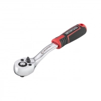 трещетка с квадратом   1/4" 72 зуба 150 мм CrV Intertool Storm изогнутая ручка