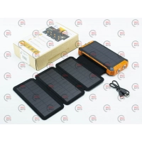 повербанк 20000 mAh + 4 солнечные панели, 2 USB выход, заряд через MicroUSB. Type-C.