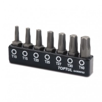 набор бит 1/4"  6 лучей TORX  7 шт T 10, 15, 20, 25, 27, 30, 40 мм, 25мм (планка)