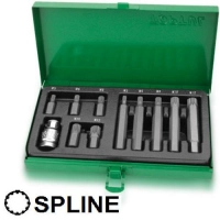 набір біт 10мм з перехід. 1/2", 12 променів SPLINE 11 шт M5-М12 (мет. бокс)