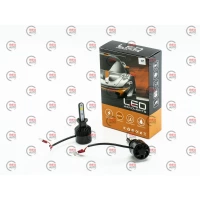 лампа LED H1 12V-24V FL04 3000K 5000K 6000K 27W стробоскоп радіатор+вентилятор триколірний